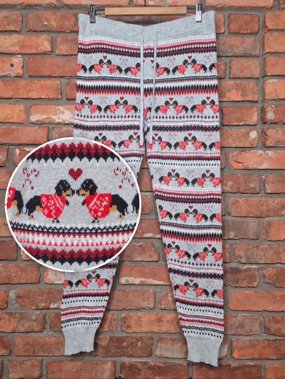 American Eagle Ahh-Mazingly Soft Dachshund Fair Isle Knit Lounge Jogger Pants